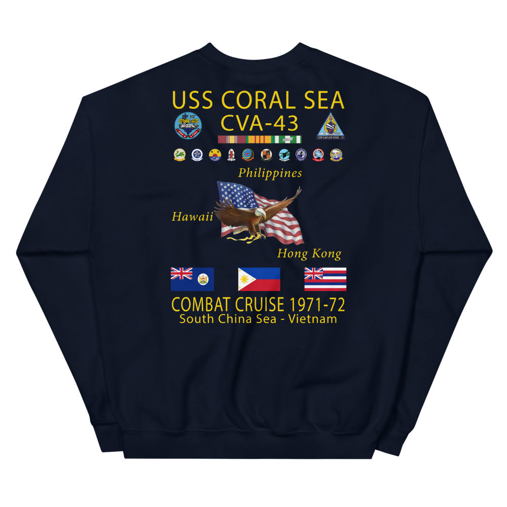 USS Coral Sea (CVA-43) 1971-72 Cruise Sweatshirt