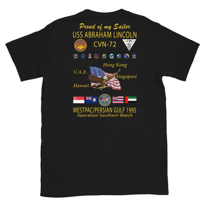 USS Abraham Lincoln (CVN-72) 1995 Cruise Shirt - FAMILY