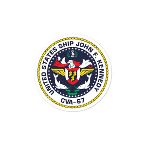 USS John F. Kennedy (CVA-67) Ship's Crest Vinyl Sticker
