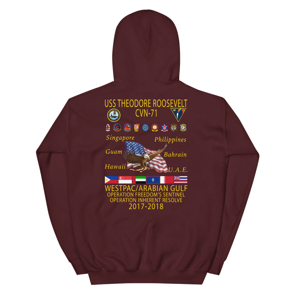 USS Theodore Roosevelt (CVN-71) 2017-18 Cruise Hoodie