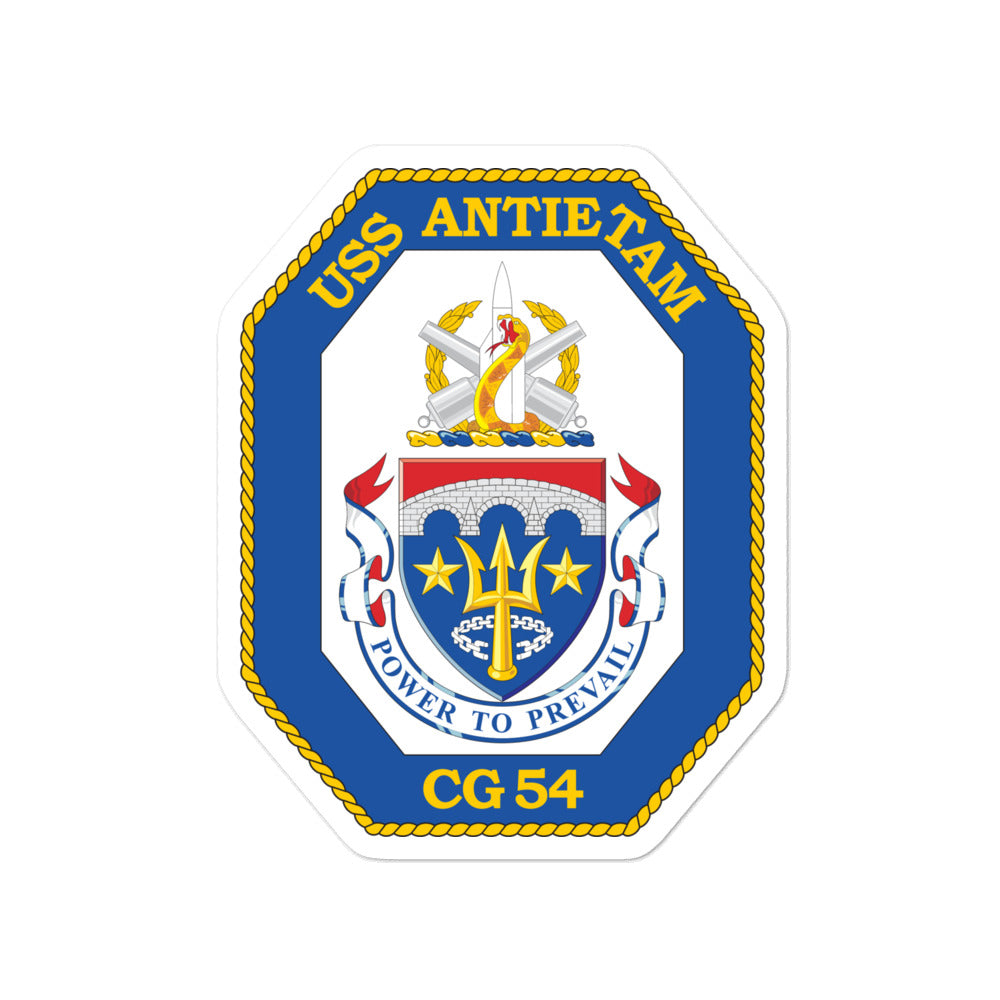 USS Antietam (CG-54) Ship's Crest Vinyl Sticker