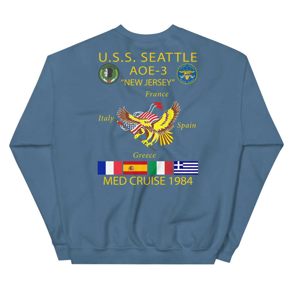 USS Seattle (AOE-3) 1984 Cruise Sweatshirt - CUSTOM