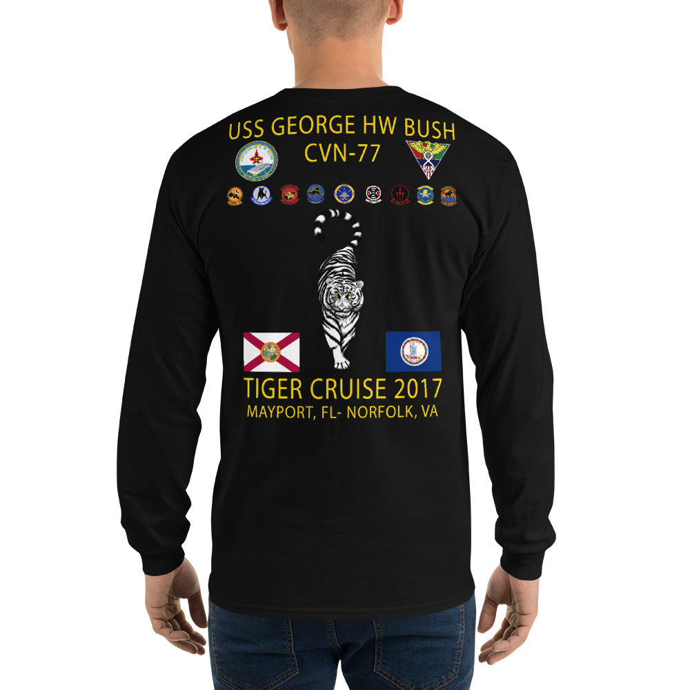USS George H.W. Bush (CVN-77) 2017 Long Sleeve Tiger Cruise Shirt