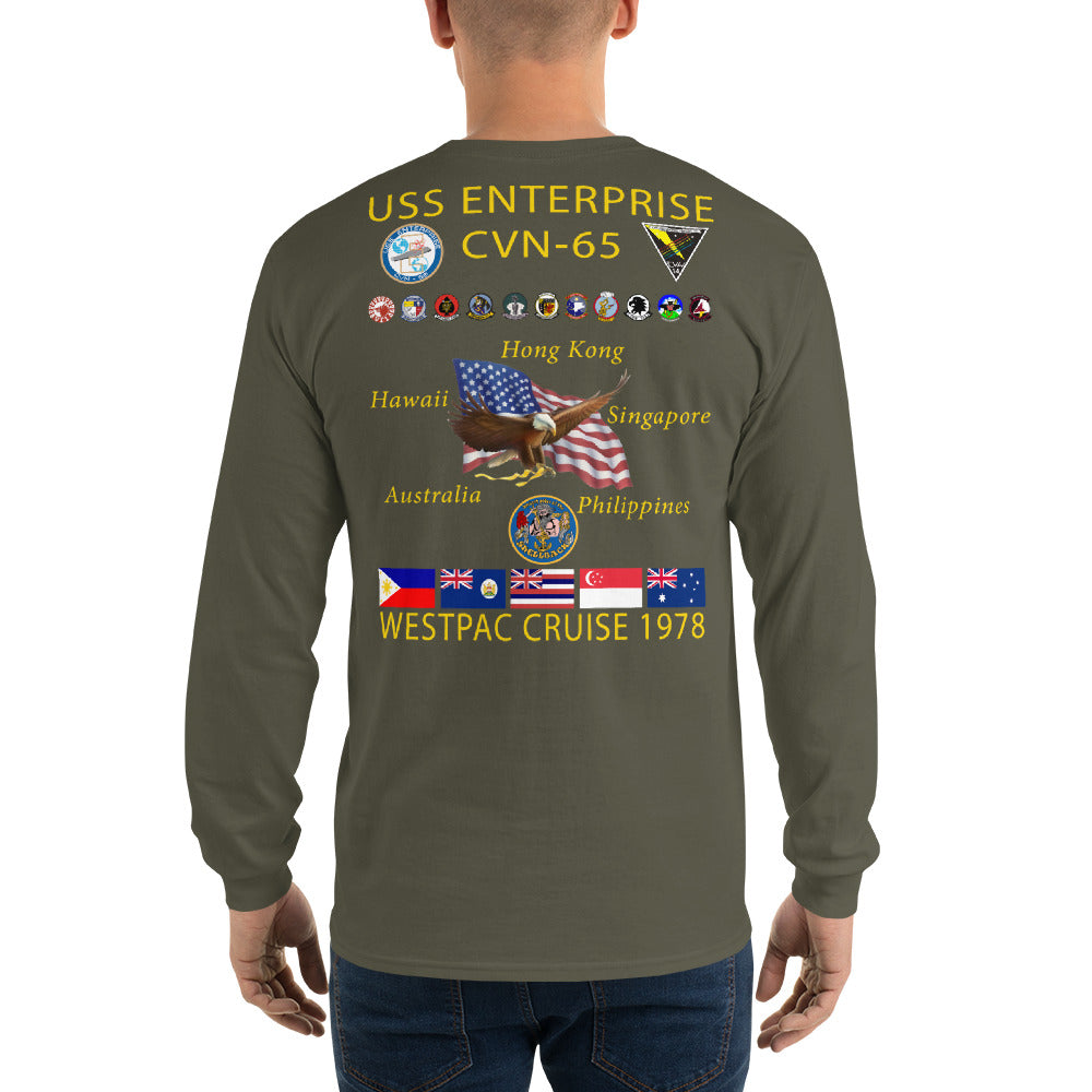 USS Enterprise (CVN-65) 1978 Long Sleeve Cruise Shirt