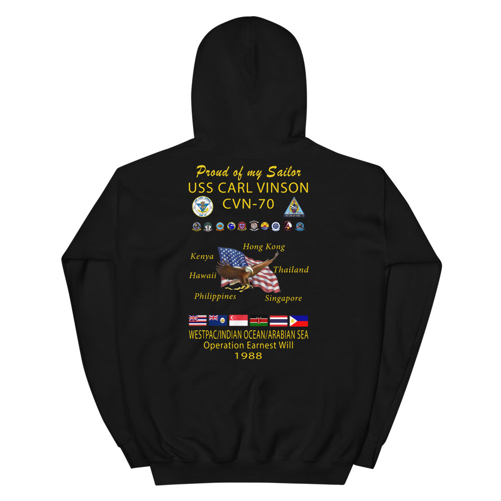 USS Carl Vinson (CVN-70) 1988 Cruise Hoodie - Family