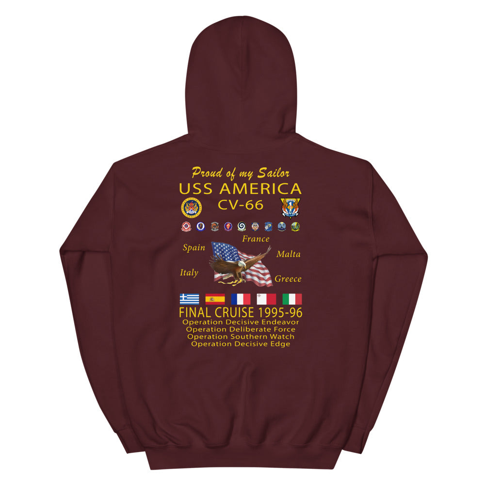 USS America (CV-66) 1995-96 Cruise Hoodie - FAMILY