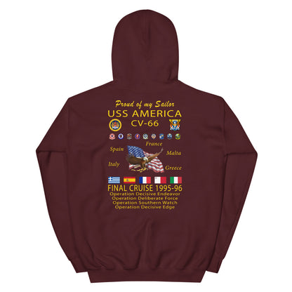 USS America (CV-66) 1995-96 Cruise Hoodie - FAMILY
