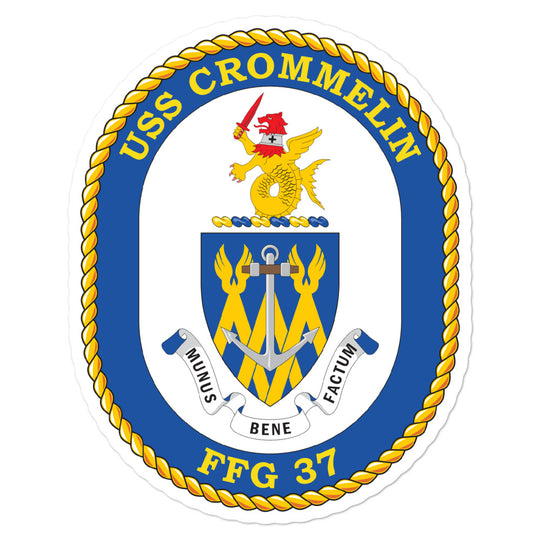 USS Crommelin (FFG-37) Ship's Crest Vinyl Sticker