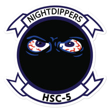 Load image into Gallery viewer, HSC-5 Nightdippers Squadron Crest Vinyl Sticker