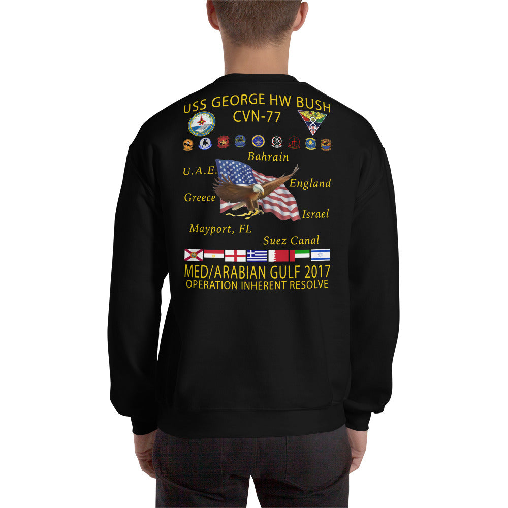USS George H.W. Bush (CVN-77) 2017 Cruise Sweatshirt