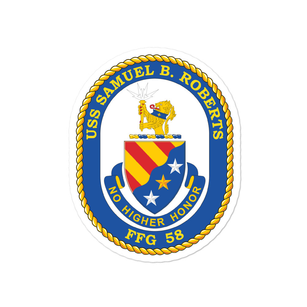 USS Samuel B. Roberts (FFG-58) Ship's Crest Vinyl Sticker