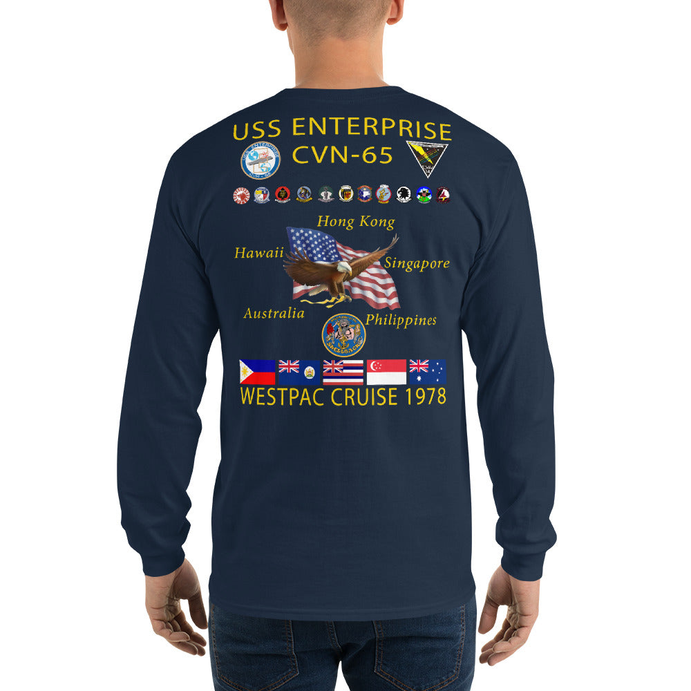 USS Enterprise (CVN-65) 1978 Long Sleeve Cruise Shirt