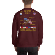 Load image into Gallery viewer, USS Bunker Hill (CG-52) 1990-91 Cruise Sweatshirt
