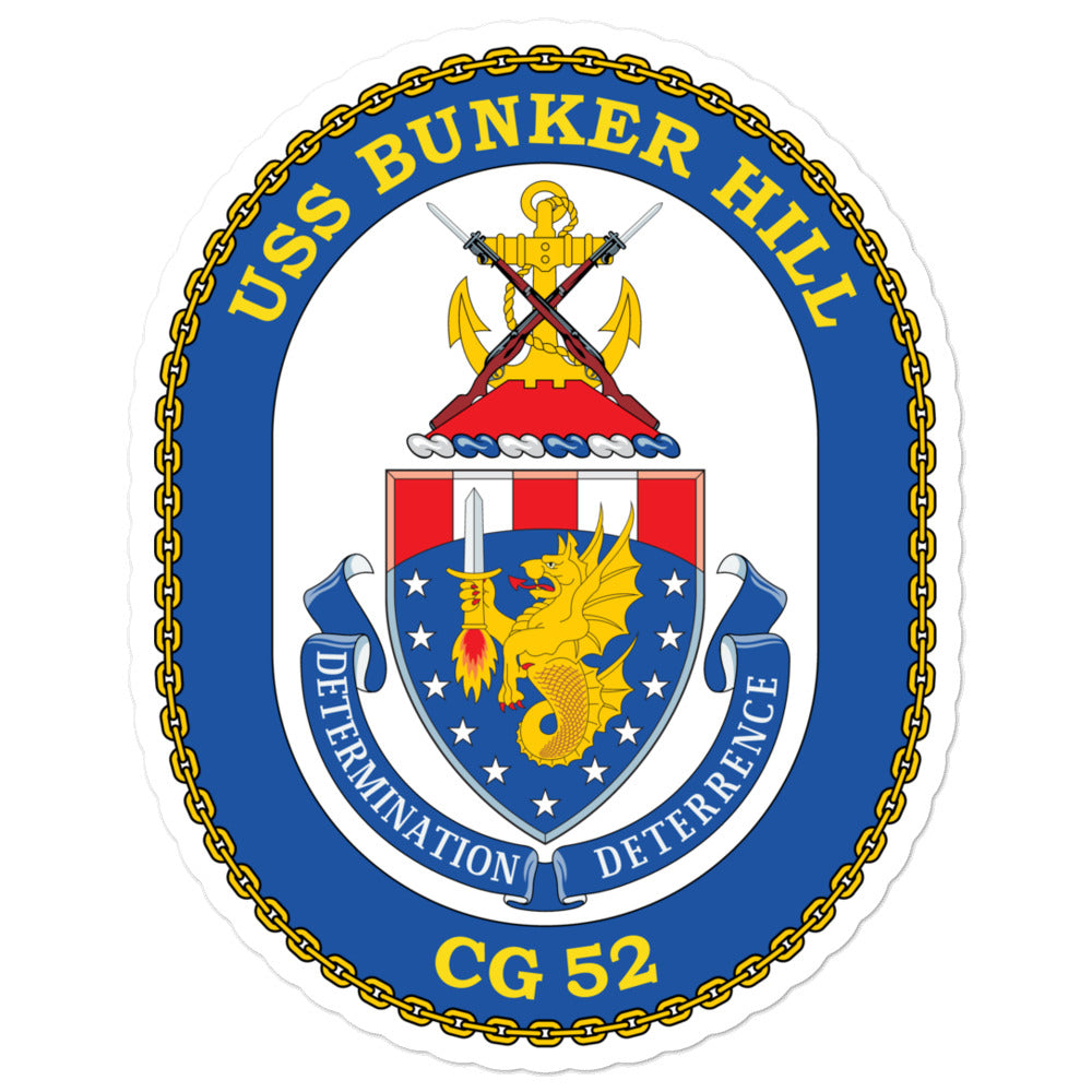 USS Bunker Hill (CG-52) Ship's Crest Vinyl Sticker