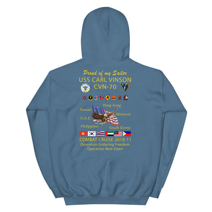 USS Carl Vinson (CVN-70) 2010-11 Cruise Hoodie - FAMILY
