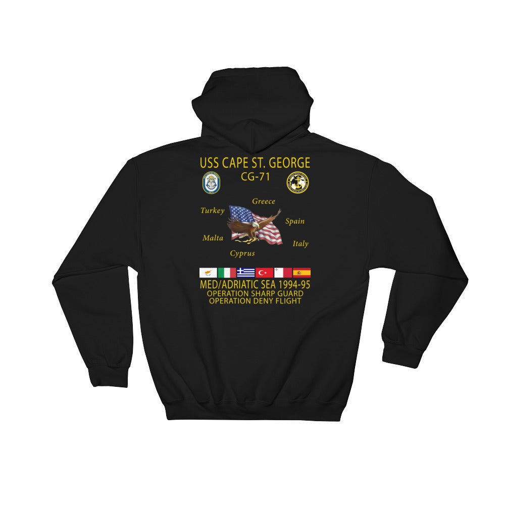 USS Cape St George (CG-71) 1994-95 Cruise Hoodie
