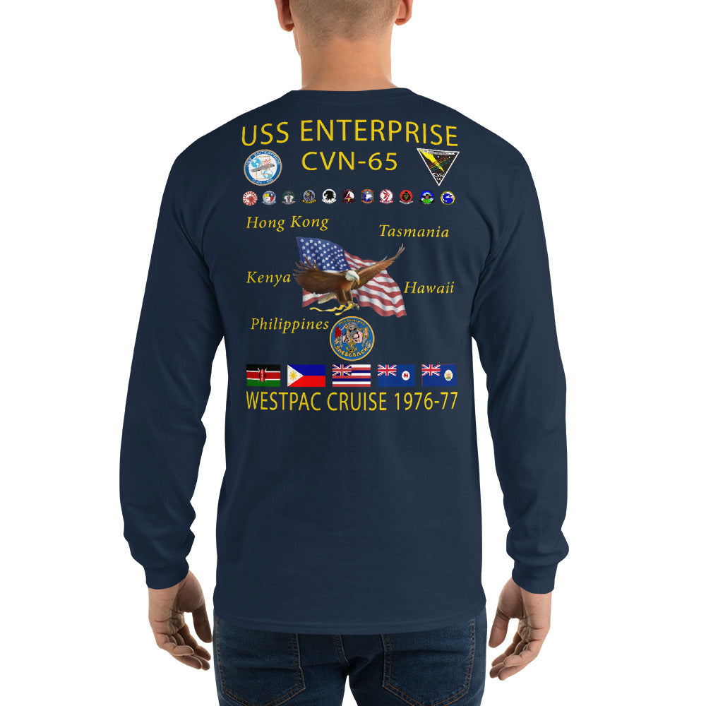 USS Enterprise (CVN-65) 1976-77 Long Sleeve Cruise Shirt