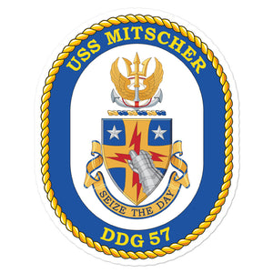 USS Mitscher (DDG-57) Ship's Crest Vinyl Sticker
