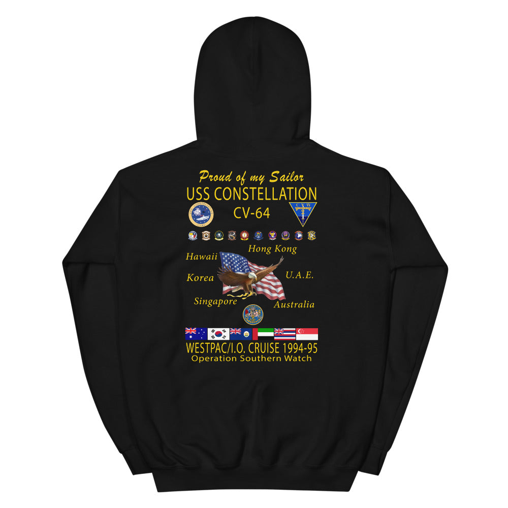 USS Constellation (CV-64) 1994-95 Cruise Hoodie - FAMILY