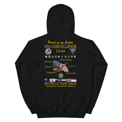 USS Constellation (CV-64) 1994-95 Cruise Hoodie - FAMILY
