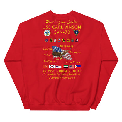 USS Carl Vinson (CVN-70) 2010-11 Cruise Sweatshirt - FAMILY