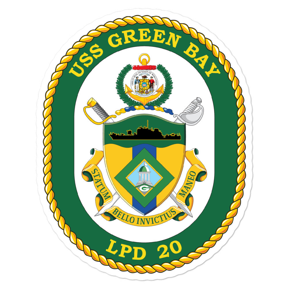 USS Green Bay (LPD-20) Ship's Crest Vinyl Sticker
