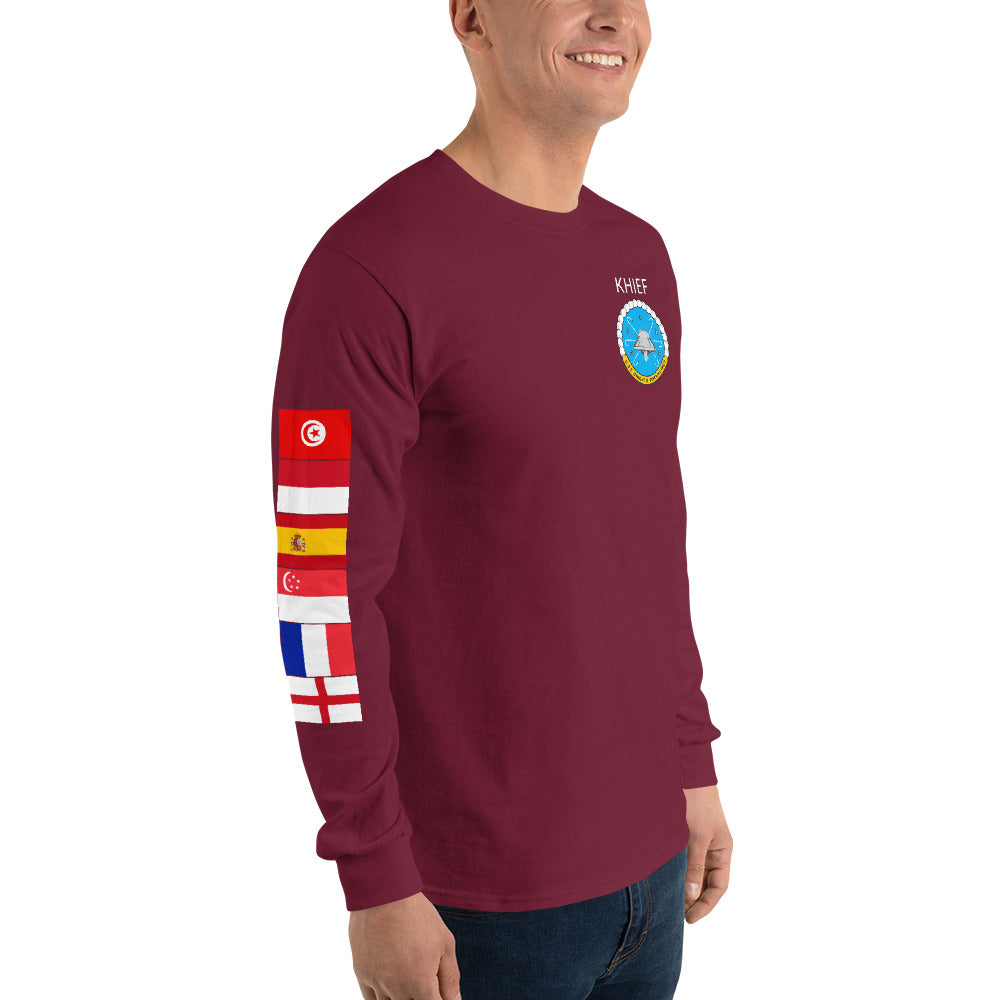 IKE CUSTOM w/FLAGS - E HUGHES - Long Sleeve Shirt
