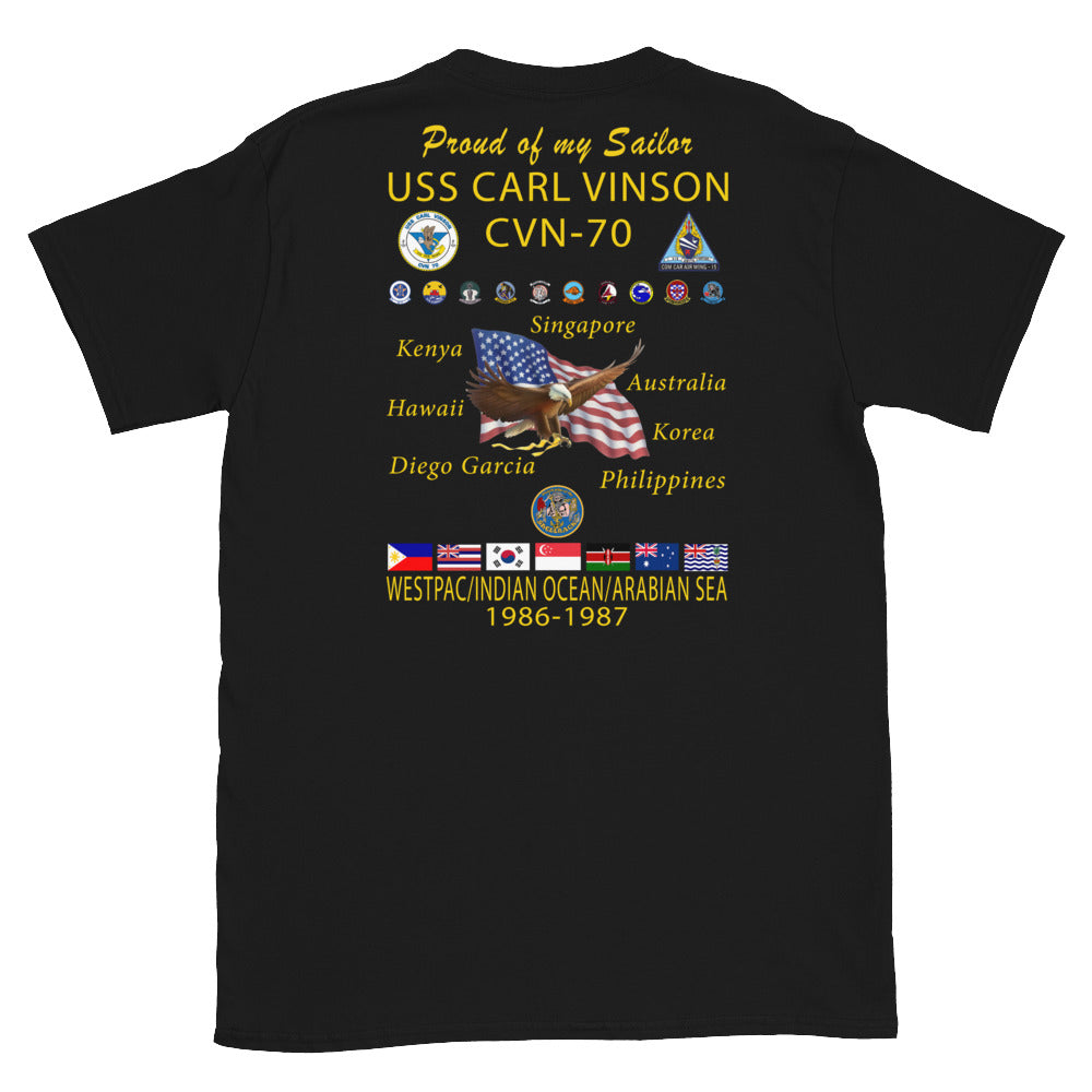 USS Carl Vinson (CVN-70) 1986-87 Cruise Shirt - Family