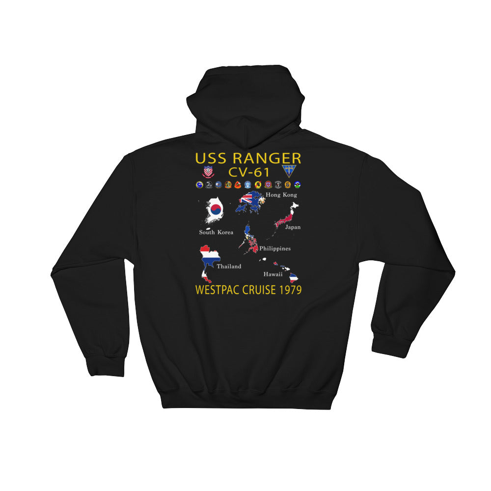 USS Ranger (CV-61) 1979 Cruise Hoodie - Map