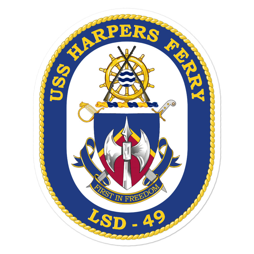 USS Harpers Ferry (LSD-49) Ship's Crest Vinyl Sticker