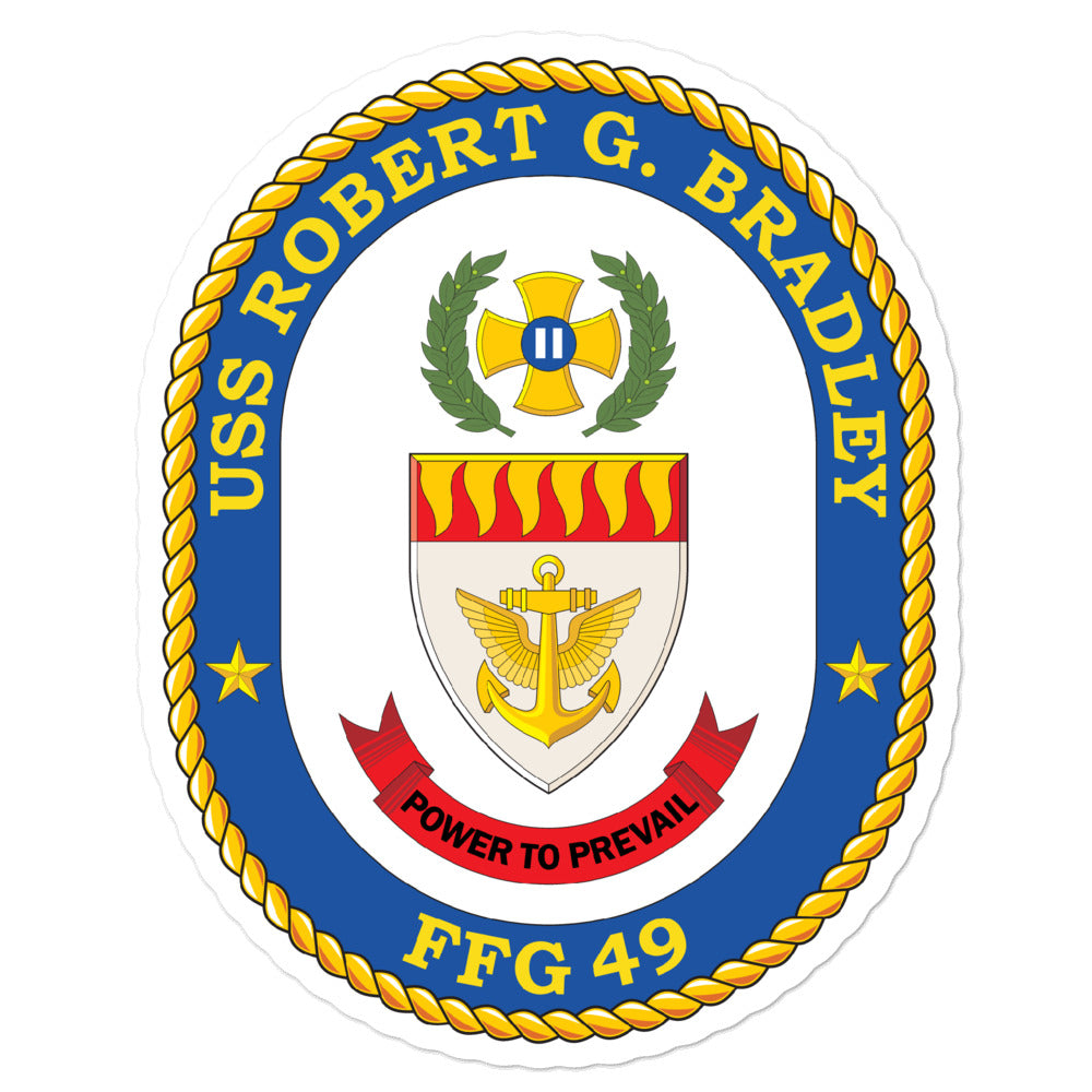 USS Robert G. Bradley (FFG-49) Ship's Crest Vinyl Sticker