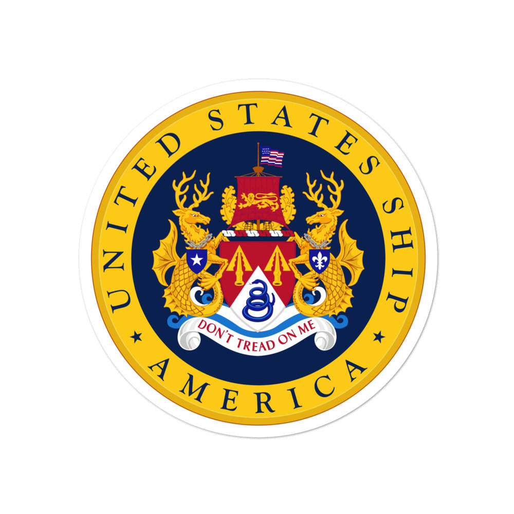 USS America (CVA/CV-66) Ship's Crest Vinyl Sticker