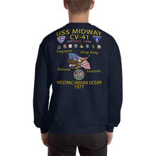 Load image into Gallery viewer, USS Midway (CV-41) 1977 Cruise Sweatshirt