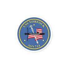 Load image into Gallery viewer, USS Norfolk (SSN-714) Ship&#39;s Crest Vinyl Sticker