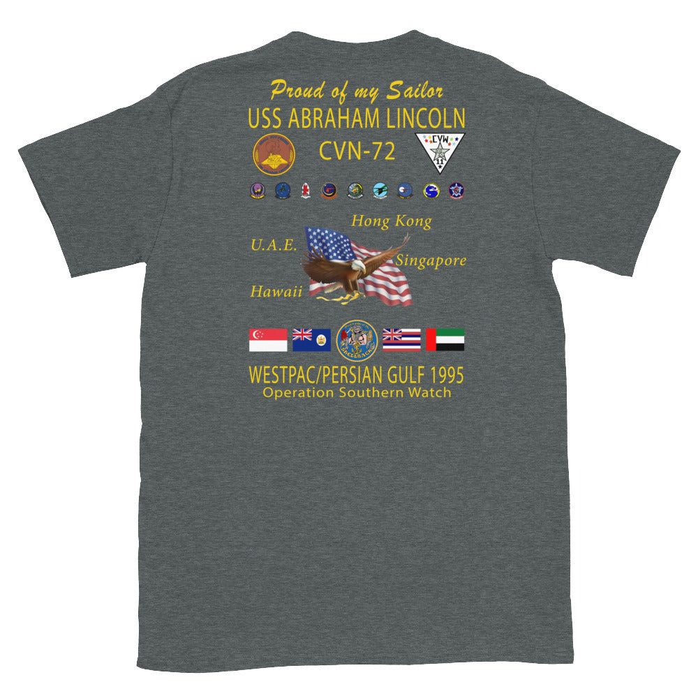USS Abraham Lincoln (CVN-72) 1995 Cruise Shirt - FAMILY