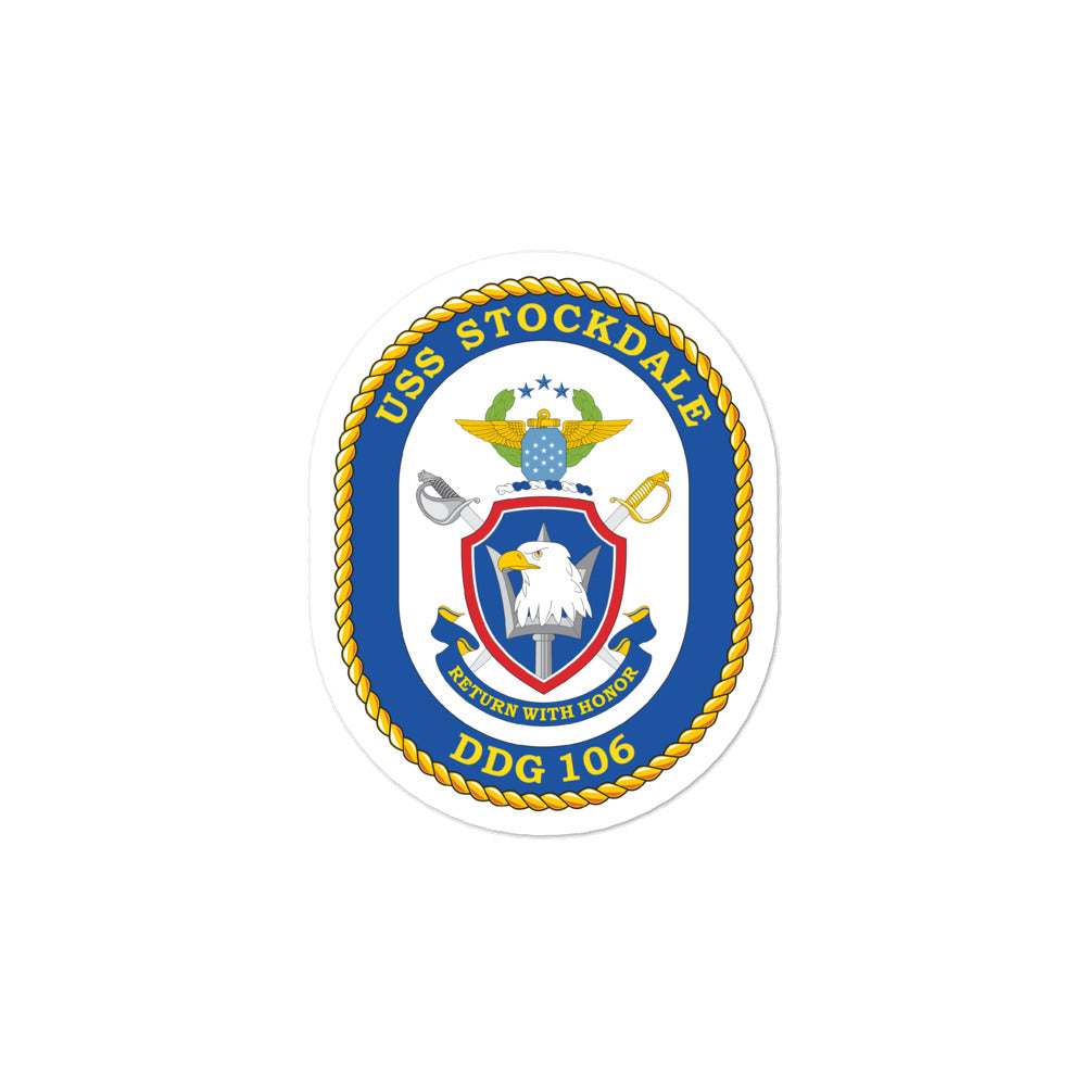 USS Stockdale (DDG-106) Ship's Crest Vinyl Sticker
