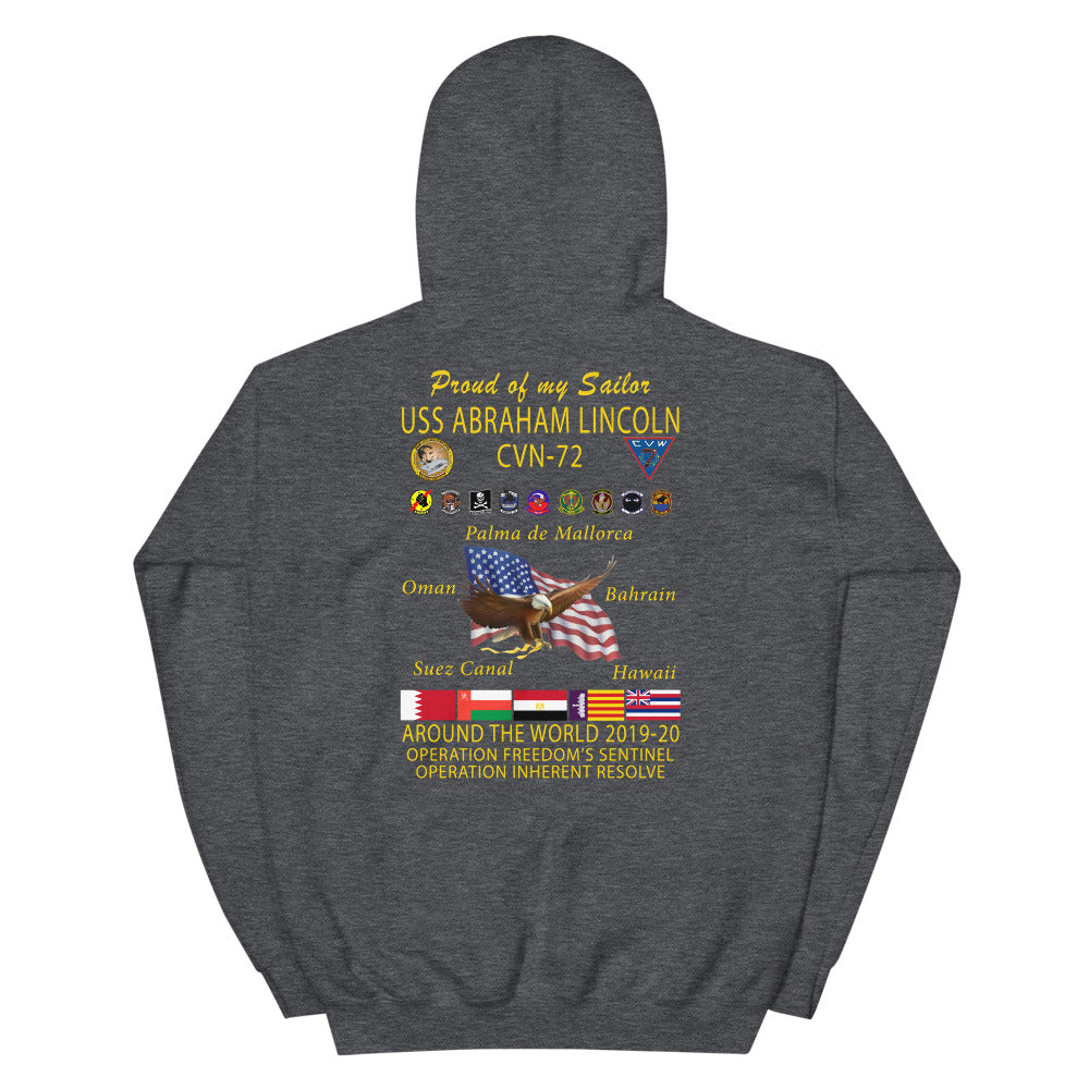 USS Abraham Lincoln (CVN-72) 2019-20 Cruise Hoodie - Family