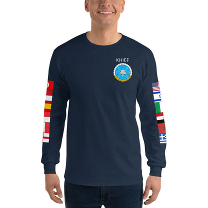 IKE CUSTOM w/FLAGS - E HUGHES - Long Sleeve Shirt