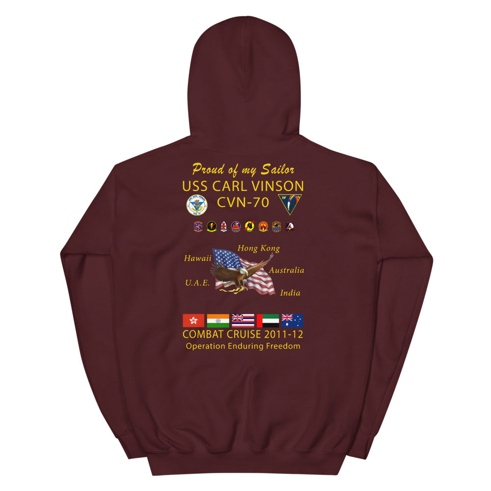 USS Carl Vinson (CVN-70) 2011-12 Cruise Hoodie - FAMILY