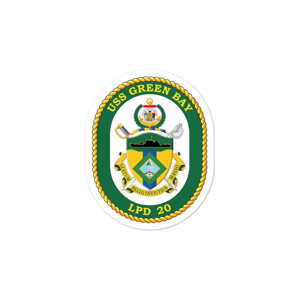 USS Green Bay (LPD-20) Ship's Crest Vinyl Sticker