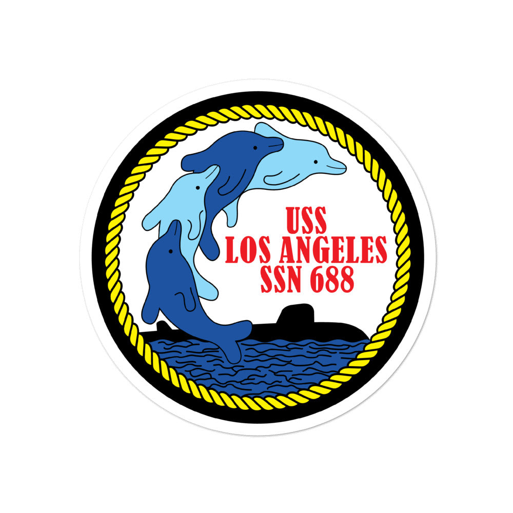 USS Los Angeles (SSN-688) Ship's Crest Vinyl Sticker