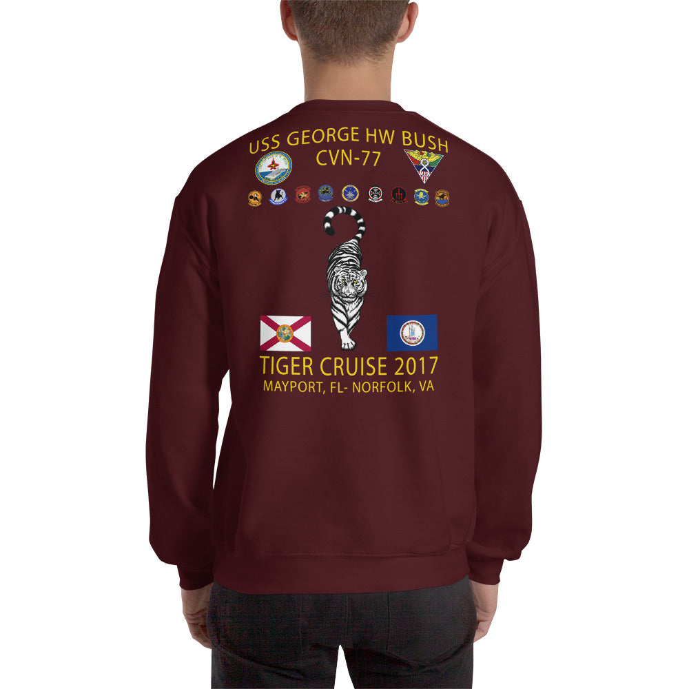 USS George H.W. Bush (CVN-77) 2017 Tiger Cruise Sweatshirt