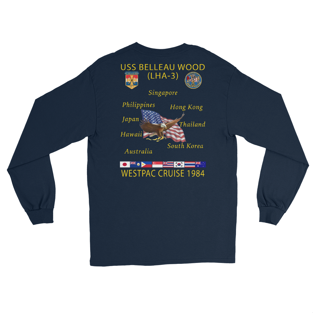 USS Belleau Wood (LHA-3) 1984 Long Sleeve Cruise Shirt