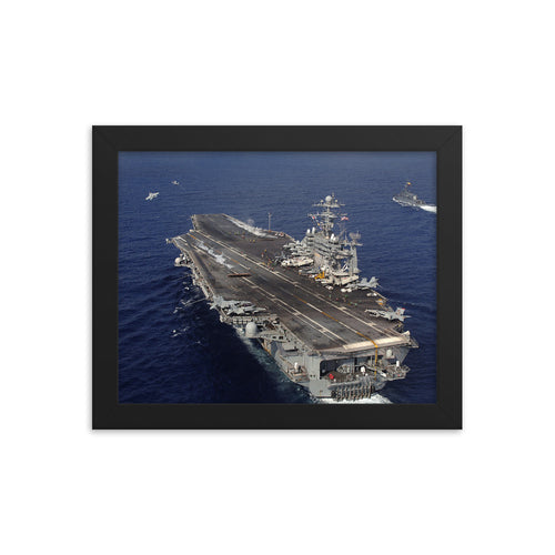 USS George Washington (CVN-73) Framed Ship Photo - Double F-18 Launch