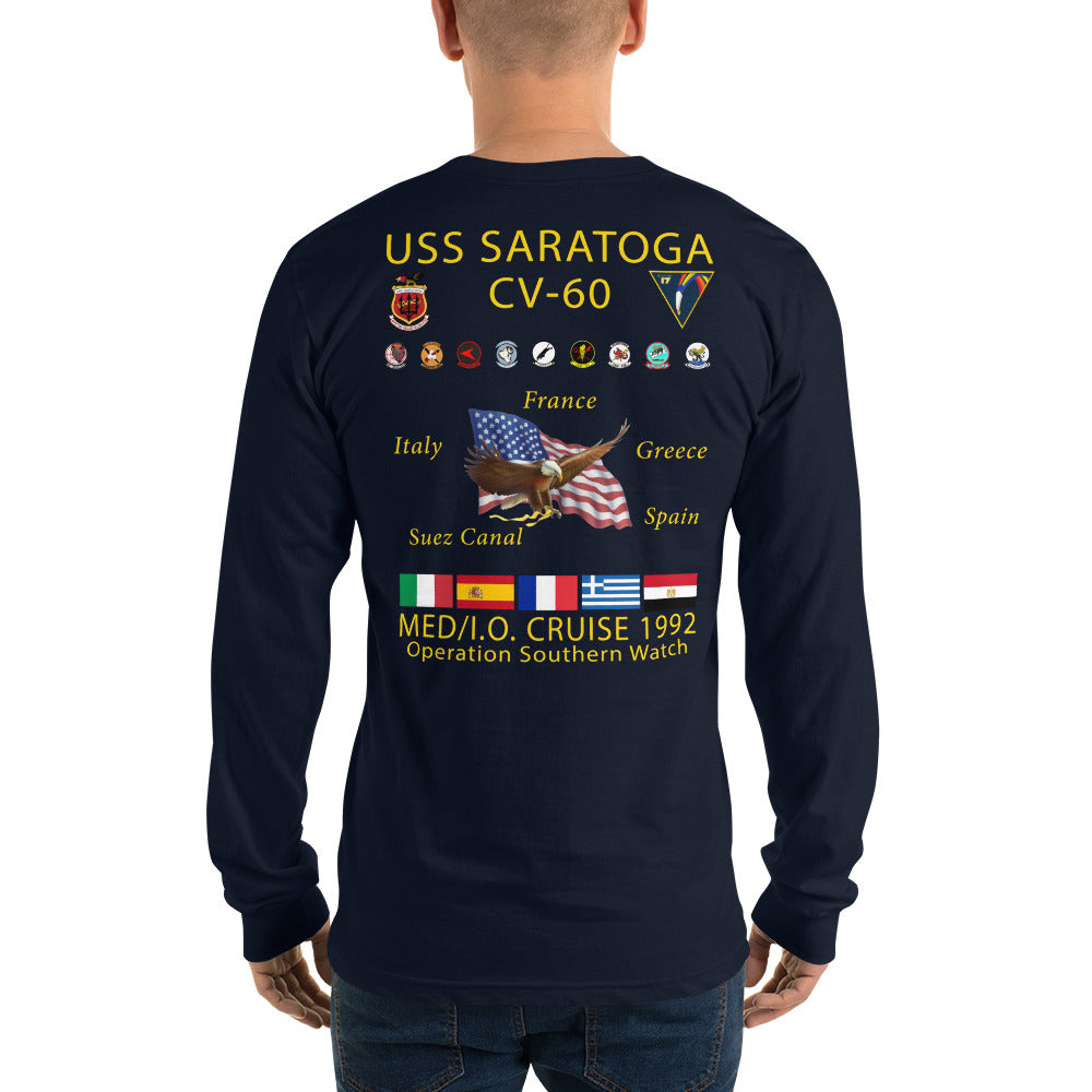 USS Saratoga (CV-60) 1992 Long Sleeve Cruise Shirt