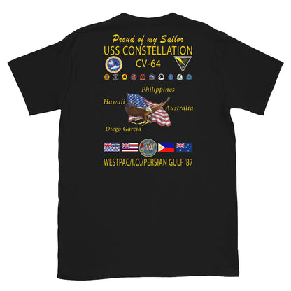 USS Constellation (CV-64) 1987 Cruise Shirt - FAMILY