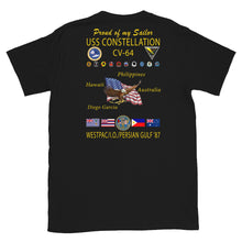 Load image into Gallery viewer, USS Constellation (CV-64) 1987 Cruise Shirt - FAMILY