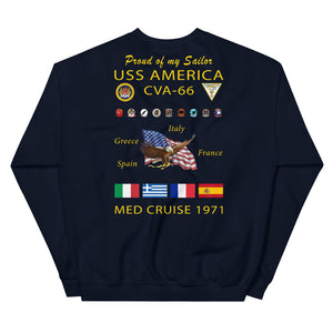 USS America (CVA-66) 1971 Cruise Sweatshirt - FAMILY