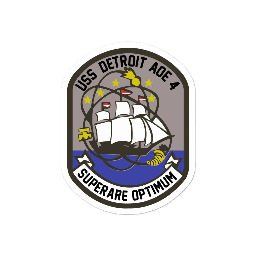 USS Detroit (AOE-4) Ship's Crest Vinyl Sticker