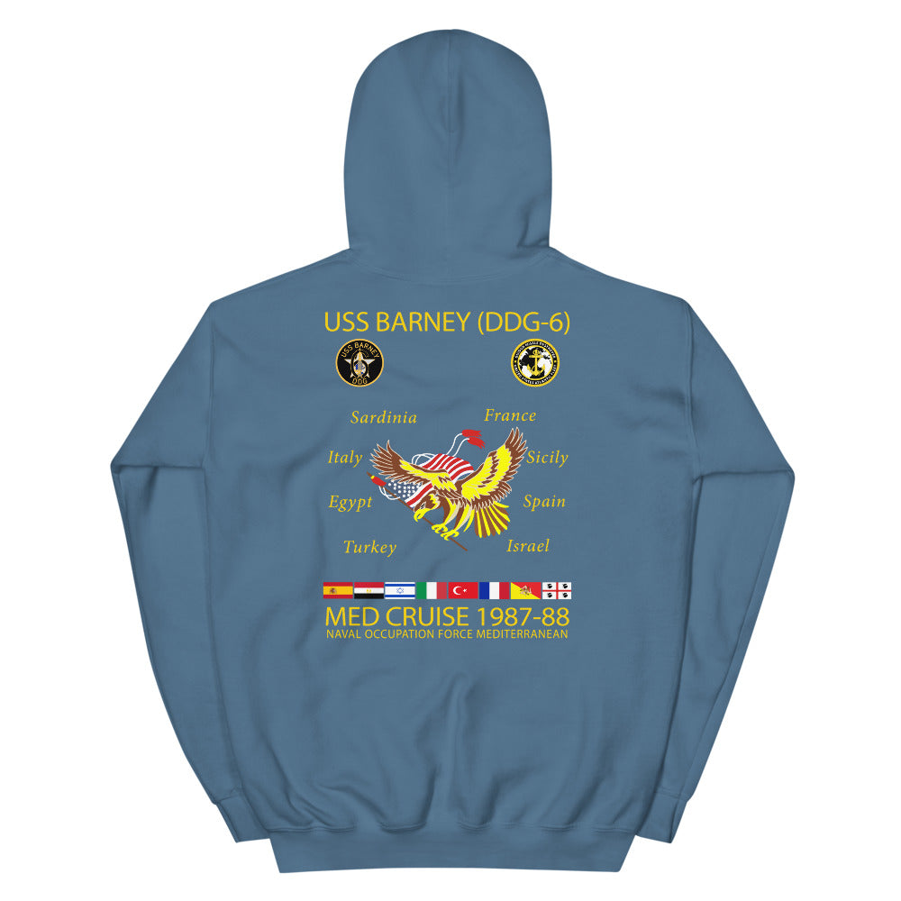 USS Barney (DDG-6) 1987-88 Cruise Hoodie